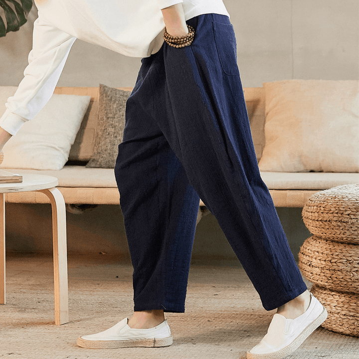 Loose Size Straight Youth Linen Casual Pants - MRSLM