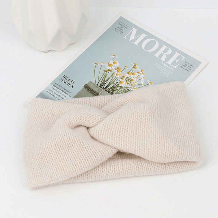 Simple and Versatile Wide-Sided Cross Woven Knitted Headband - MRSLM