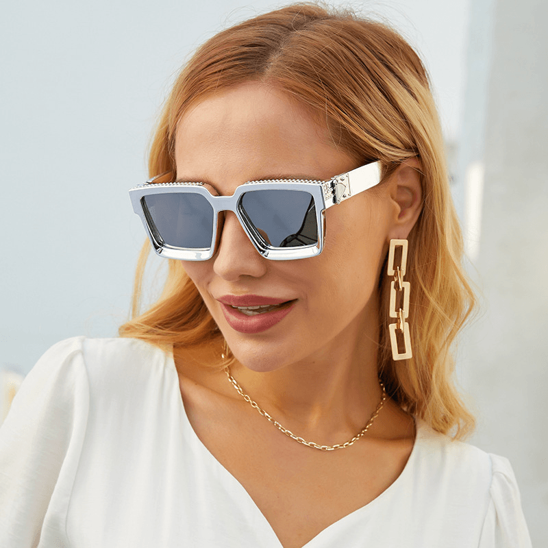 Diamond-Studded Big Square Sunglasses Women - MRSLM