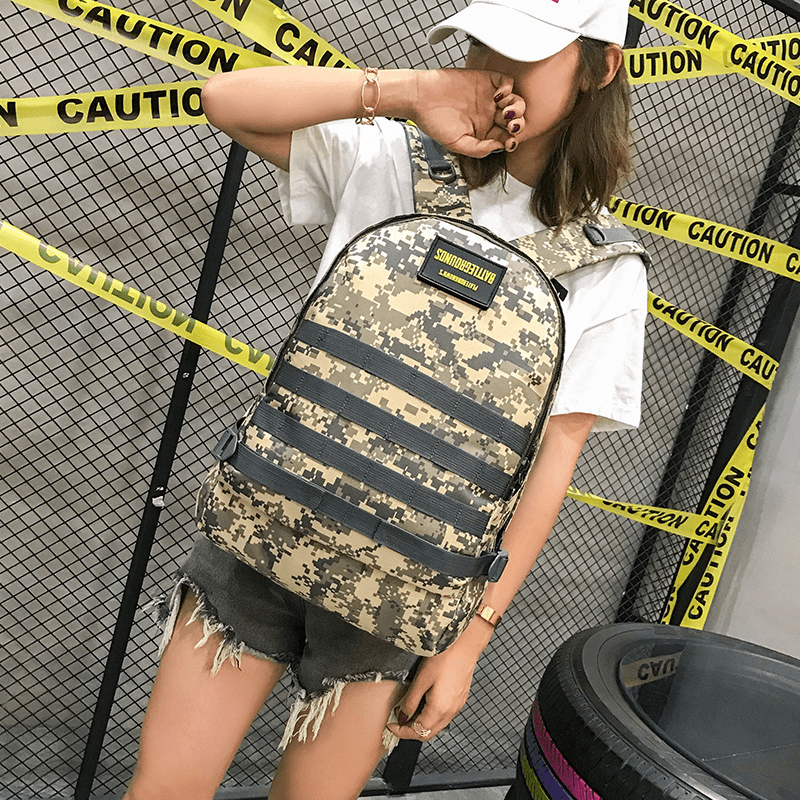 Unisex Camouflage Oxford Cloth Student School Bag Fashion Game Trend Backpack - MRSLM