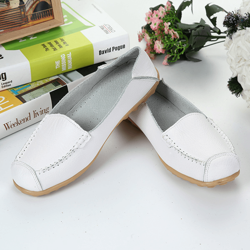 Women Flats Shoes Comfortable Casual Slip on round Toe Soft Flat Loafers Shoes - MRSLM