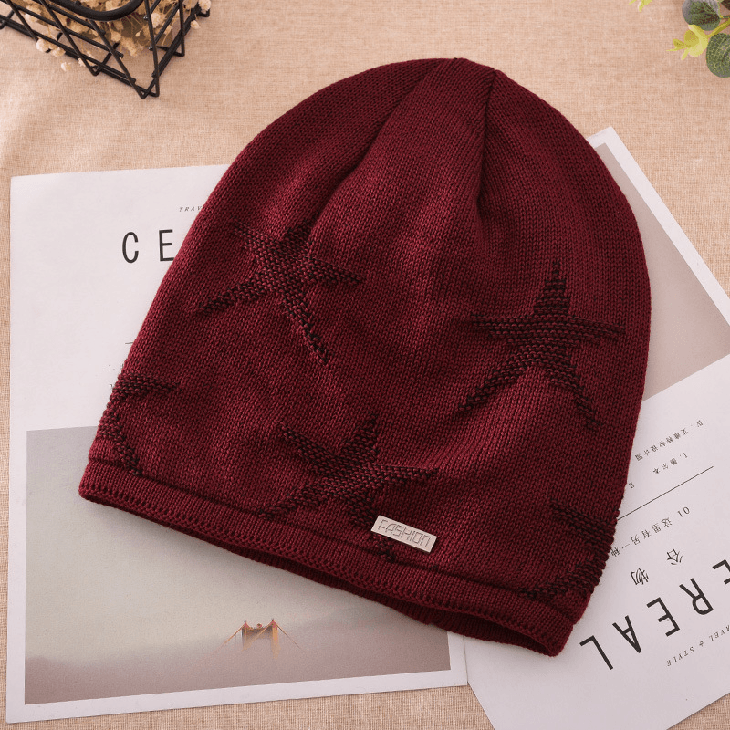 Men'S Knitted Woolen Thick Warm Toe Cap Sports Cap - MRSLM