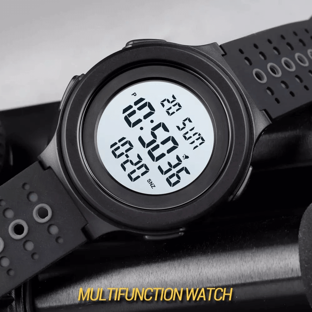 SKMEI 1733 Sports Casual 12/24 Hours Mode EL Luminous Display Stopwatch Alarm 5ATM Waterproof Men Digital Watch - MRSLM