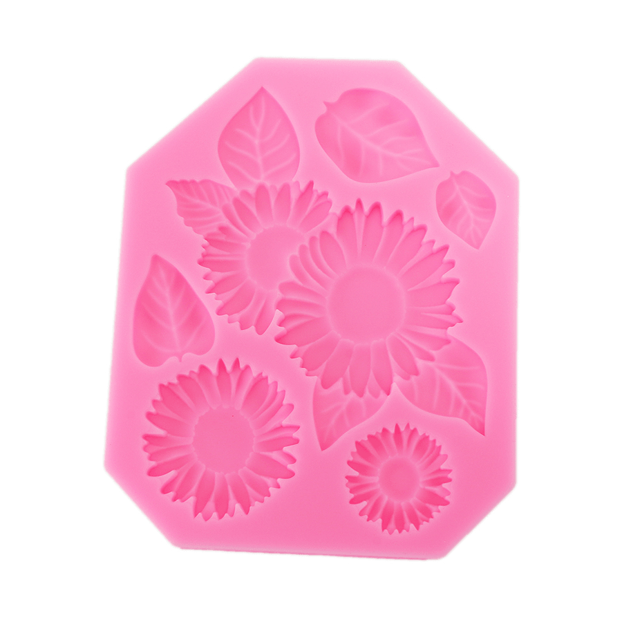 Food Grade Silicone Cake Mold DIY Chocalate Cookies Ice Tray Baking Tool Flowers and Leaves Shape - MRSLM