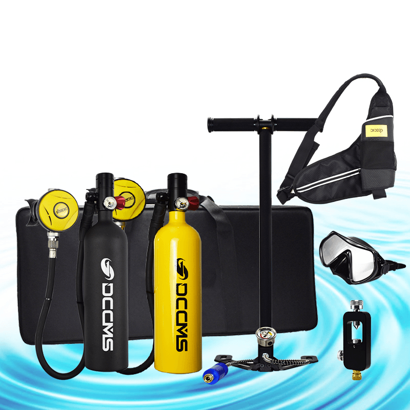 DCCMS DS-810 8Pcs/Set 1L Portable Diving Scuba Tank Divers Spare Oxygen Equipment Leisure Diving Mini Oxygen Tank - MRSLM