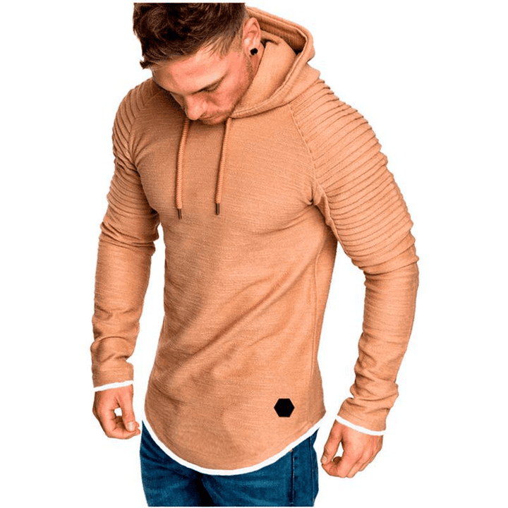 Men'Srround Neck Slim Hooded Long Sleeves - MRSLM