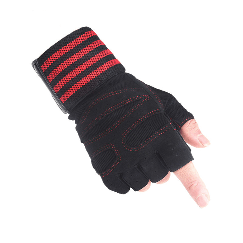 Ribbon Compression Wristband Sports Non-Slip Half-Finger Gloves - MRSLM