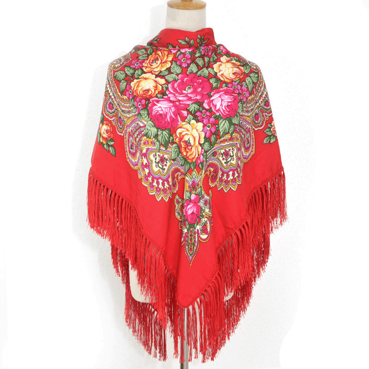 Autumn and Winter Russian Folk Style Cotton Scarf - MRSLM