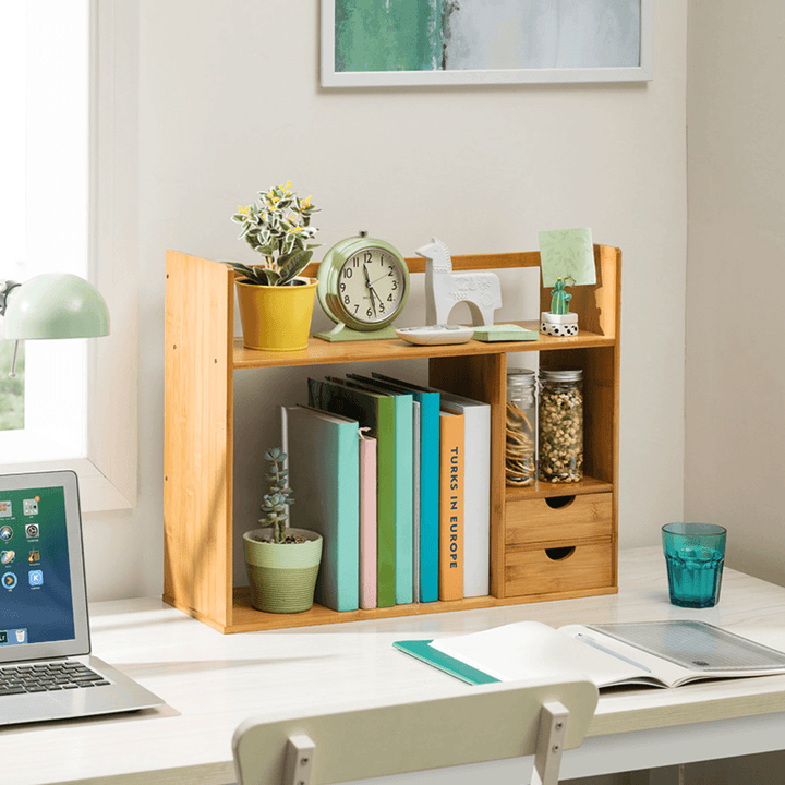Table Desktop Storage Rack Board Display Desk Shelf Organizer Counter Bookcase Bookshelf - MRSLM