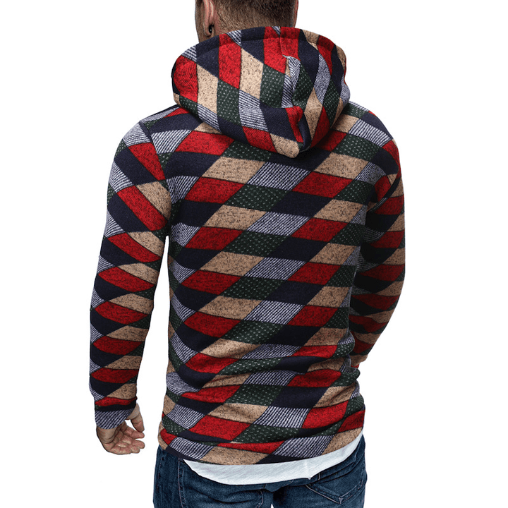 New Men'S Hip-Hop Christmas Plaid Hooded Sweater - MRSLM