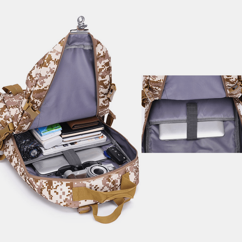 Men Large Capacity Waterproof Nylon Camouflage Backpack Travel Bag - MRSLM