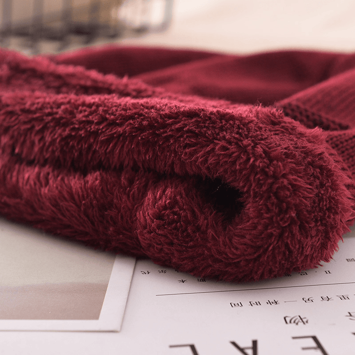 Men'S Knitted Woolen Thick Warm Toe Cap Sports Cap - MRSLM