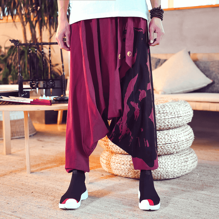 Loose Cropped Trousers with Bouquet Feet Trousers Men - MRSLM