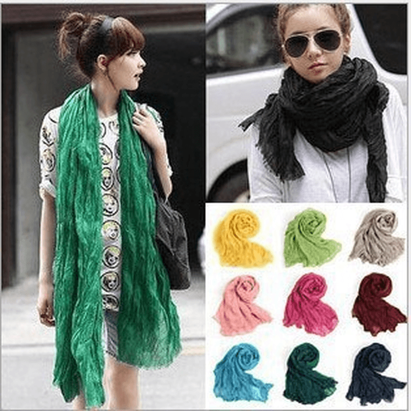 Bali Pure Cotton Yarn Fold Scarf Children Candy Color Autumn - MRSLM