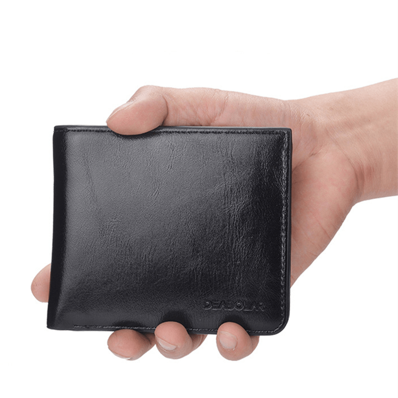 Men Faux Leather Fashion Short Wallet - MRSLM