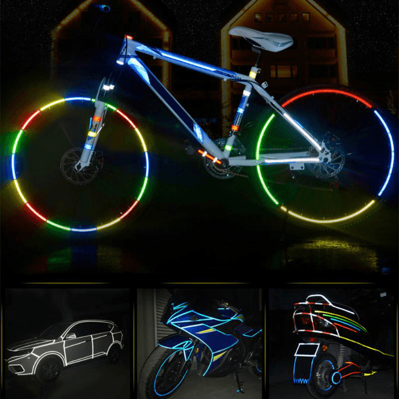 BIKIGHT 315" Cycling MTB Bike Safety Reflective Wheel Sticker for Scooter Bike Decal Tape - MRSLM