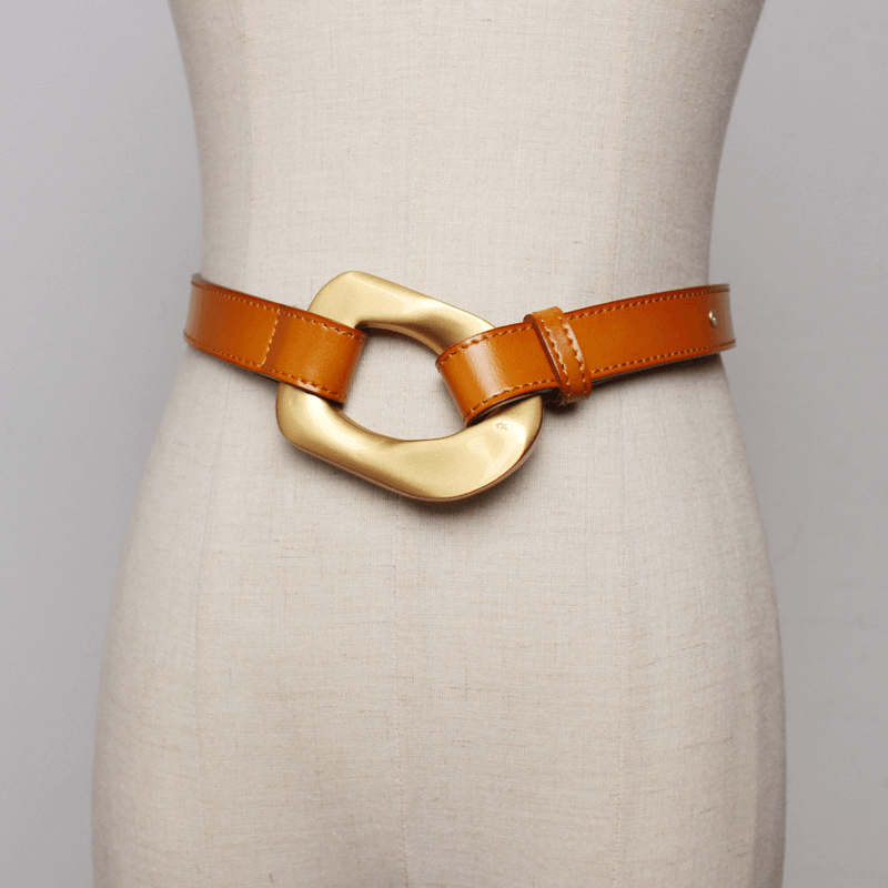 Leather Belt Women'S All-Match Jeans Belt Simple Dress Belt - MRSLM