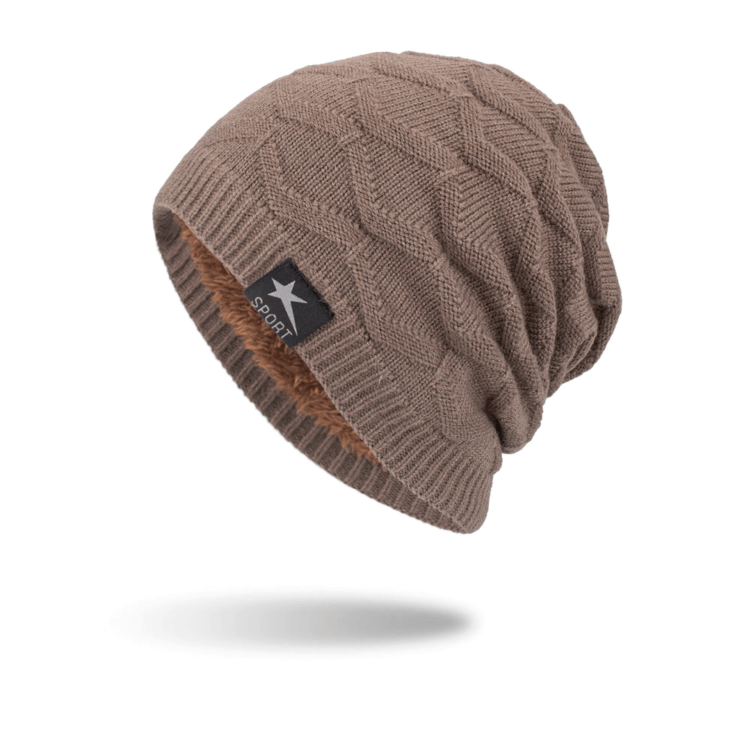 Men'S Knitted Woolen Thick Warm Toe Cap Sports Cap - MRSLM