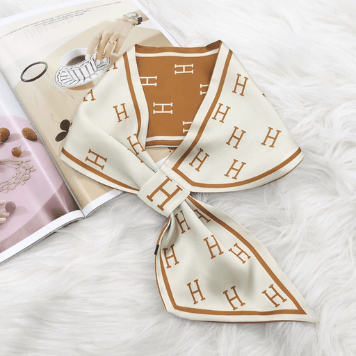 letter print silk scarf - MRSLM