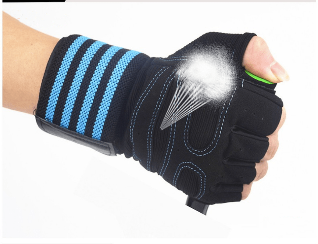 Ribbon Compression Wristband Sports Non-Slip Half-Finger Gloves - MRSLM