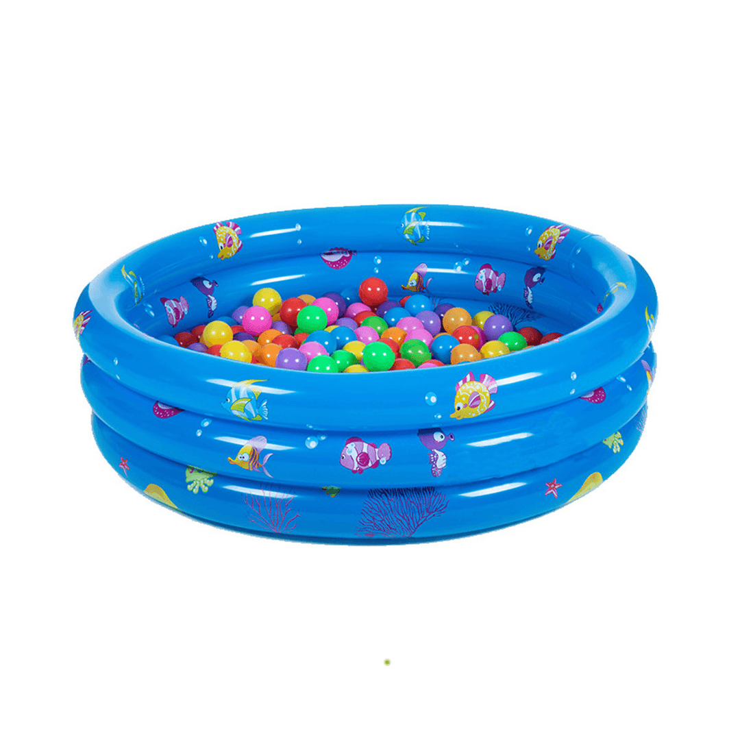 80CM 3 Ring Inflatable round Swimming Pool Toddler Children Kids Outdoor Play Balls - MRSLM