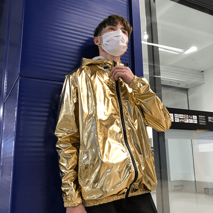 Gold and Silver Reflective Laser Show Shiny Jacket - MRSLM