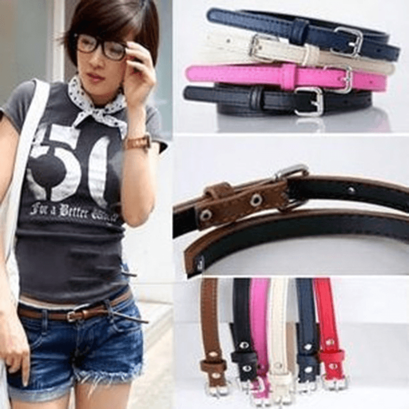 Thin Belt Fashion Belt Small Steel Buckle Belt - MRSLM