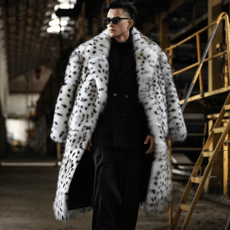 Men'S Fur Coat Imitated Fox Fur Long Coat - MRSLM