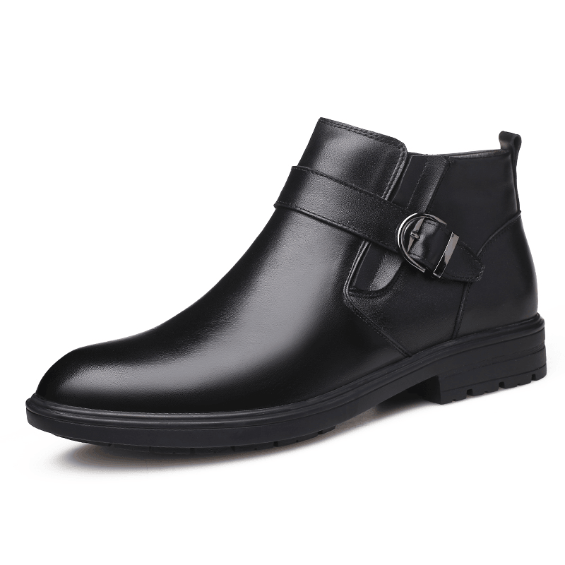 Men Genuine Leather Waterproof Non-Slip Comfy Casual All-Match Cowhide Martin Boots - MRSLM