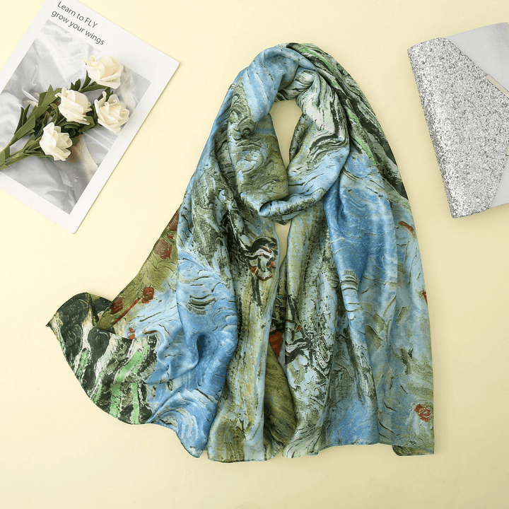 Art Scarf Summer Sunscreen Shawl Silk - MRSLM