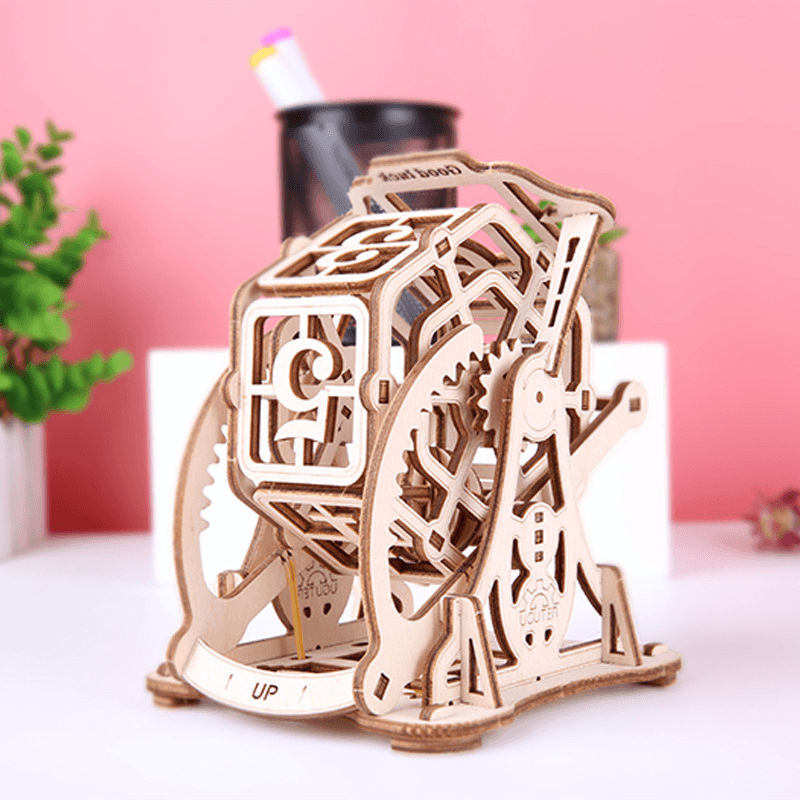 3D Wooden Lucky Runner Dice Puzzle DIY Mechanical Transmission Model Assembly Toys Creative Gift - MRSLM
