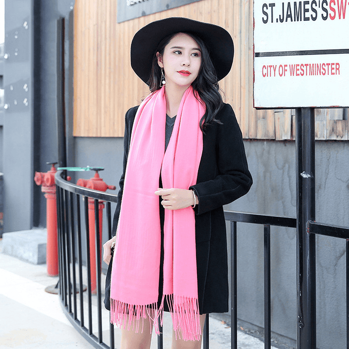 Scarf Women Autumn and Winter Tassels Thick Wild Long Style Korean Warm Shawl - MRSLM