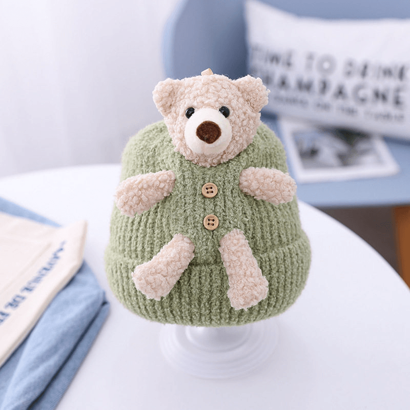 baby bear knit hat, view 3 - MRSLM