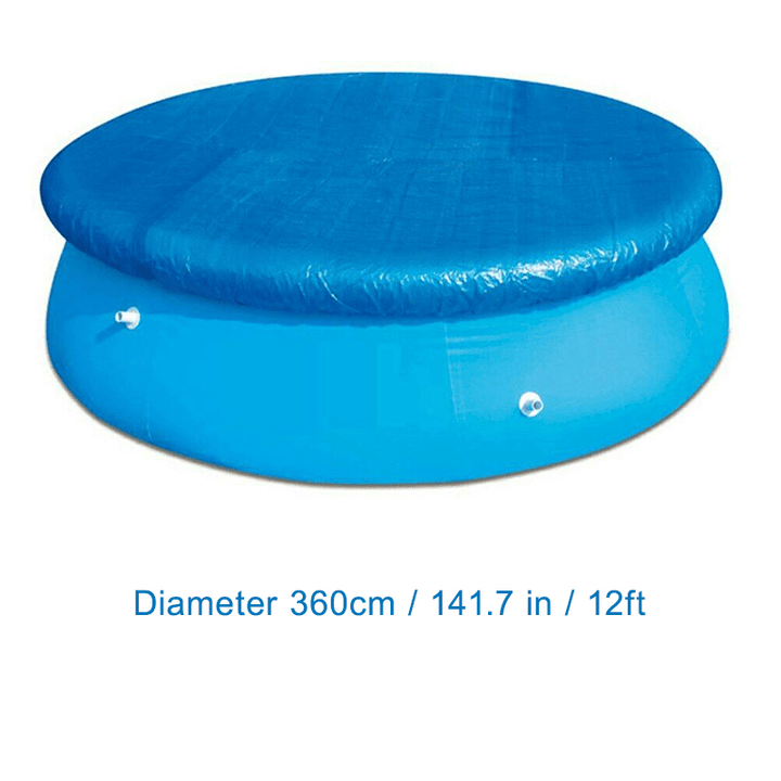 240/258/385/360Cm Outdoor Garden Durable PE Swimming Pool Cover Waterproof Rainproof Dustproof Cover Blue round Swimming Pool & Accessories - MRSLM