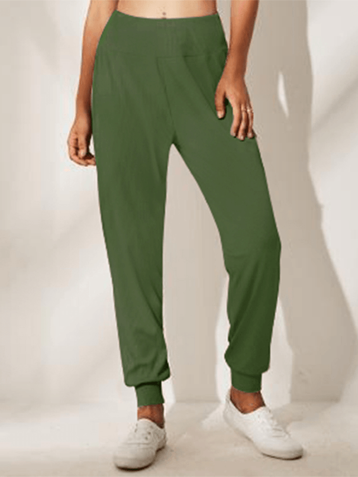 Solid Fitting Side Pockets Daily Leisure Pants - MRSLM