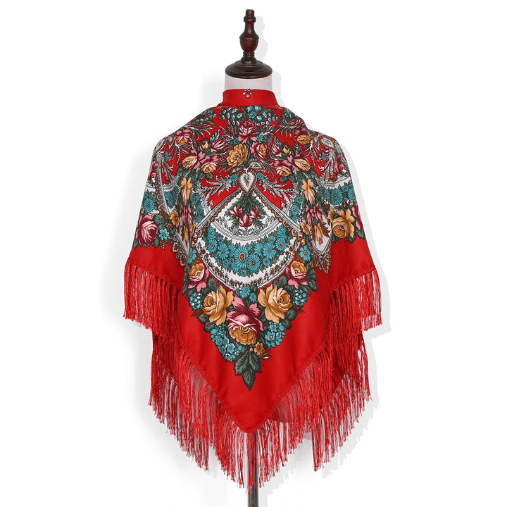 Shade and Sunscreen Printed Fringed Shawl - MRSLM