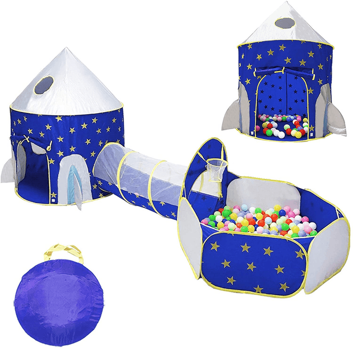 3-In-1 Kids Play Tent Crawling Tunnel Tent House Ball Pit Pool Children Game Gift - MRSLM