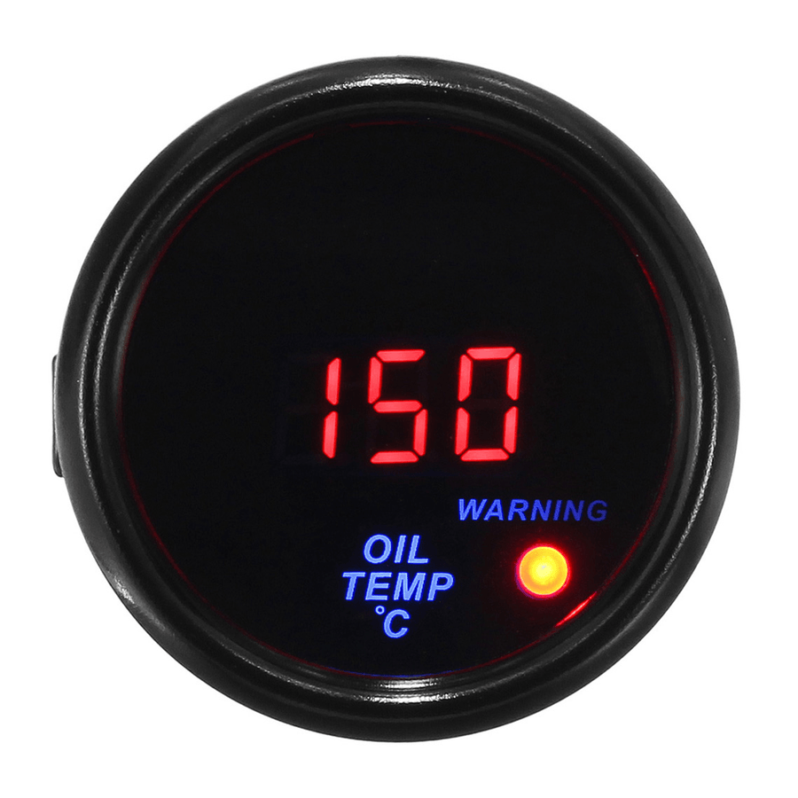 2 Inch 52Mm 20-140℃ Oil Temperature Gauge Digital LED Display Black Face Car Meter with Sensor - MRSLM