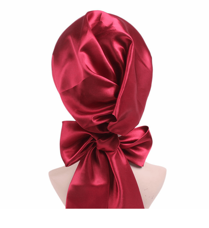 Satin Print Ribbon Bow Turban Hat - MRSLM