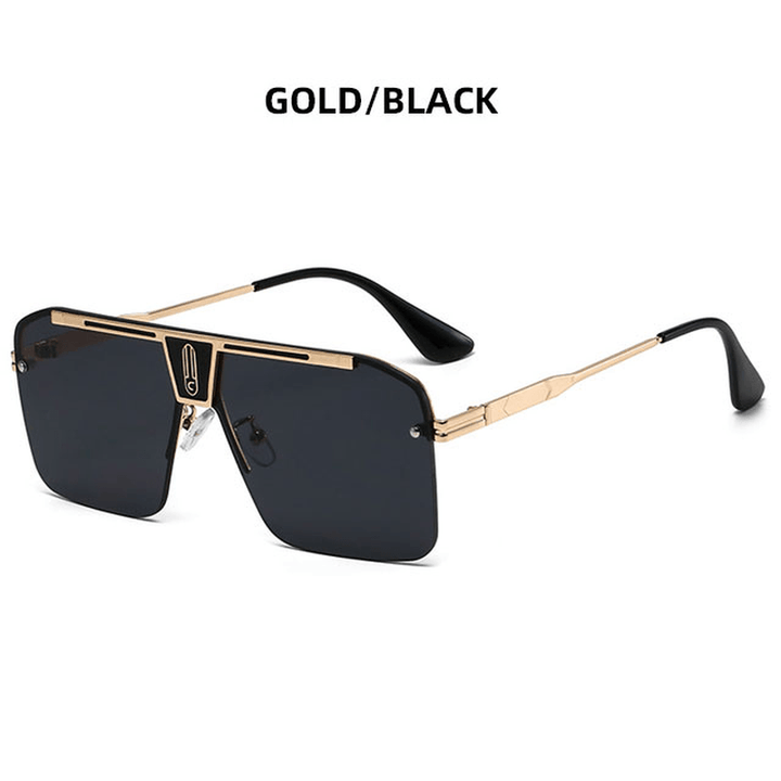 Fashion Large Square Metal Sunglasses - MRSLM