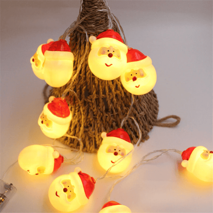 Christmas 1.5M 10 LED Fairy String Lights Lovely Santa Claus Battery Operated Decoration for Christmas Garland - MRSLM