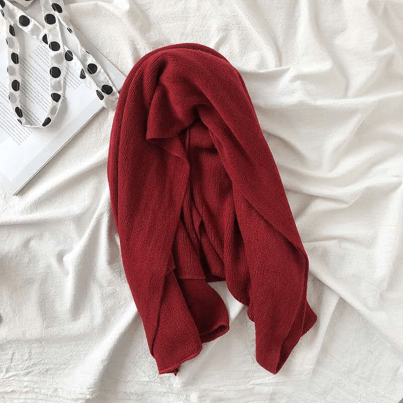 Pure Color Knitted Wool Scarf Women Autumn and Winter - MRSLM