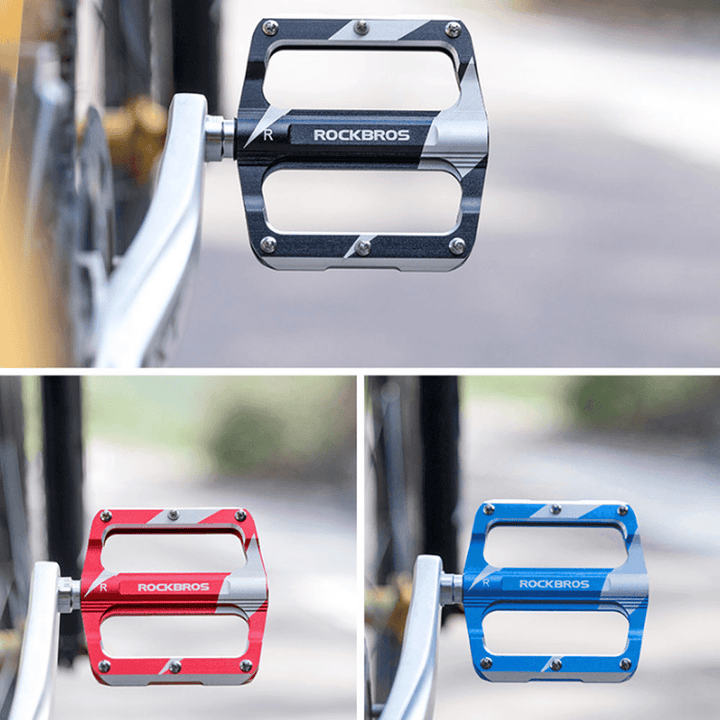 ROCKBROS K306 1 Pair Bike Pedals Aluminum Alloy Sealed Bearing Bicycle Pedals Anti-Slip Left-Right Hollow Lightweight MTB Foot Pedals Bike Accessorieses - MRSLM