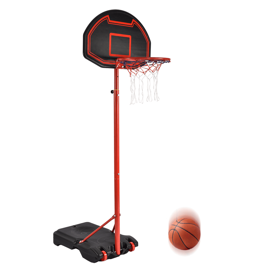 [US Direct] 1.6-2.1M Adjustable Basketball Hoops Portable Backboard Stand Basketball System Kids Adult Game Garden Patio - MRSLM