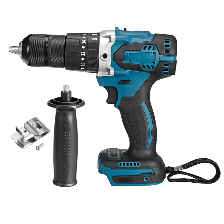 13Mm Chuck Self Lock 3 in 1 Brushless Electric Drill 20 Torque 2 Speed Rechargeable Power Drills Driver Screwdriver W/ Side Handle for Makita 18V Battery Side Handle - MRSLM