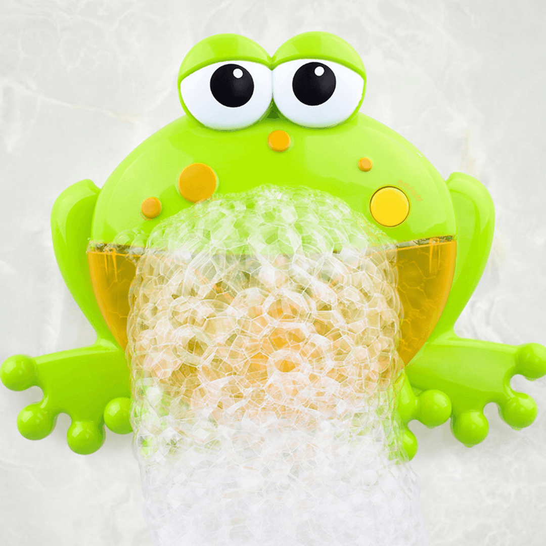 Big Frog Automatic Bubble Blower Music Bubble Maker Baby Bath Toy Bathtub Soap Bubble Machine - MRSLM