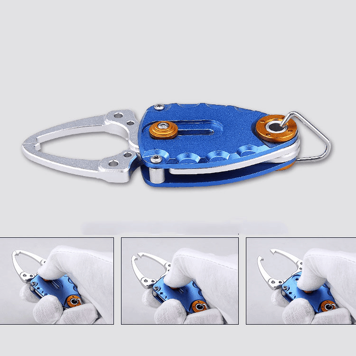 ZANLURE Space Aluminum Mini Fish Controller Outdoor Portable Fishing Pliers Fishing Trap Fishing Tools-Sliver/Black/Blue - MRSLM