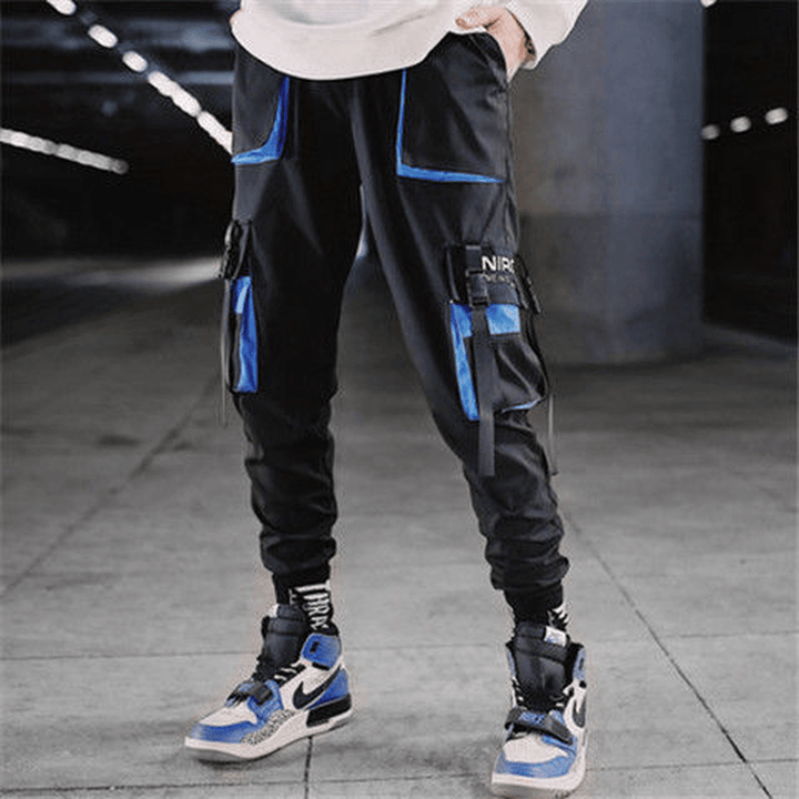 Overalls Men'S Spring and Summer Korean Style Cropped Trousers Trend Function Wind - MRSLM