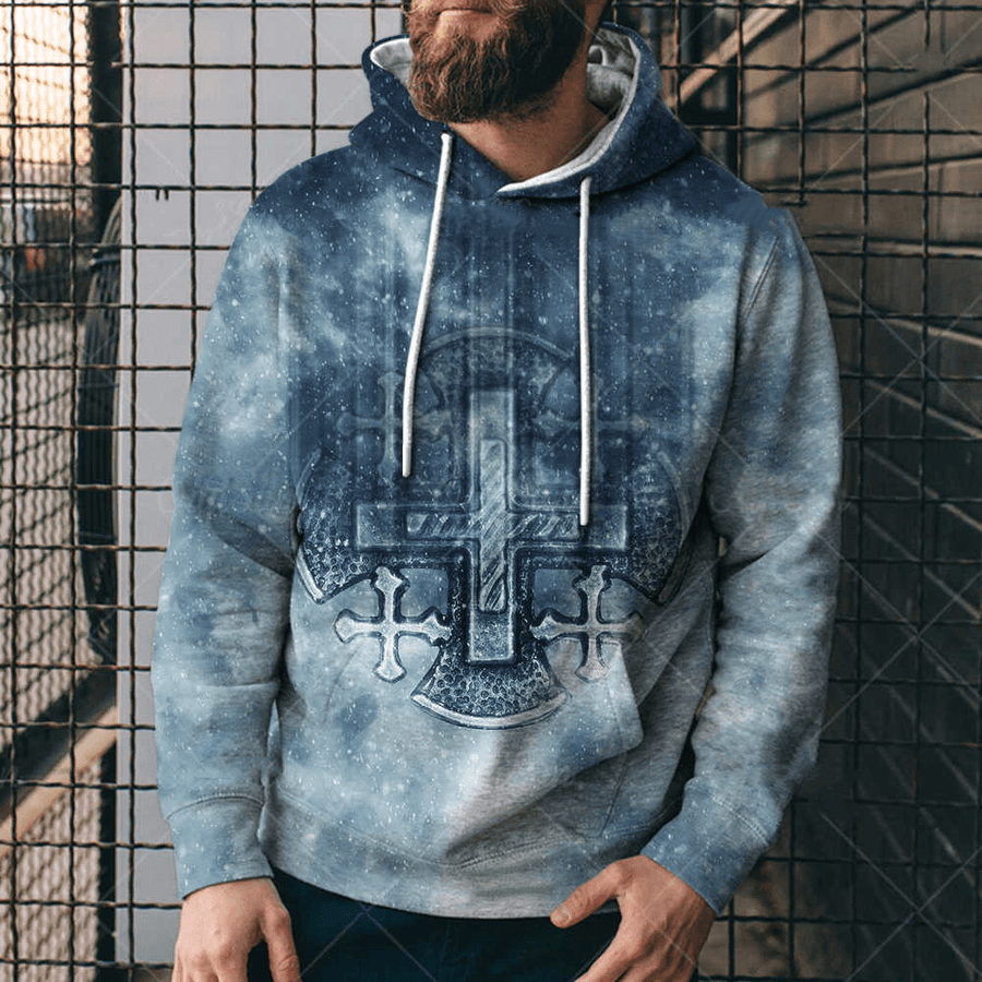 Print Loose-Fitting Hoodie Digital Printed Men - MRSLM