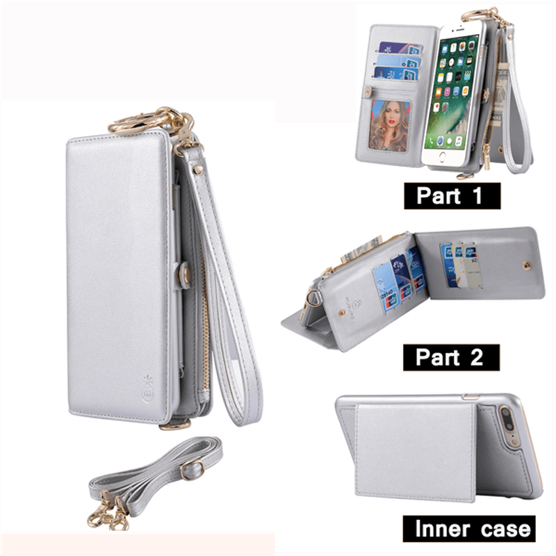 Genuine Leather Multifunctional Iphone6/6S/6 Plus/6S plus Phone Case Wallet Card Holder Phone Bag - MRSLM